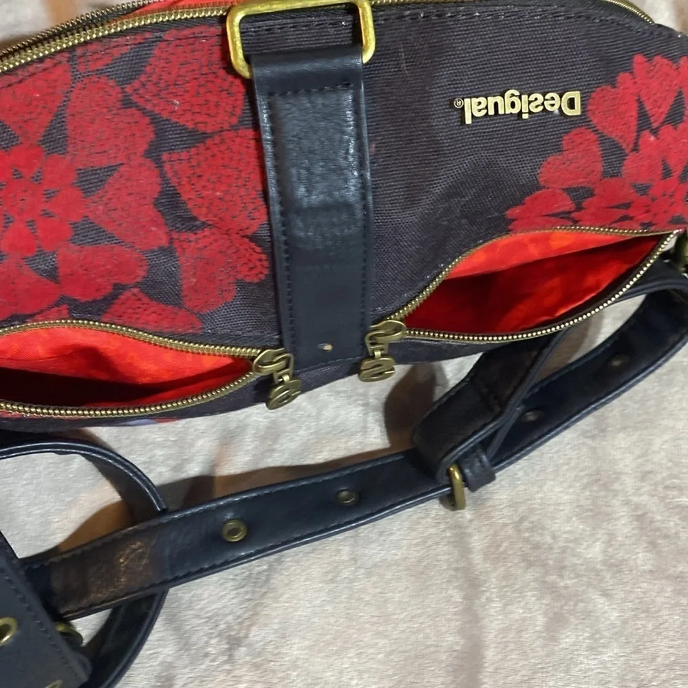 Desigual Multicolor Crossbody Bag with Red and Black Accents